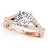 Image 2 : 1.06 CTW Certified VS/SI Diamond Solitaire 2Pc Wedding Set 14K Rose Gold - REF-137N3A - 31620