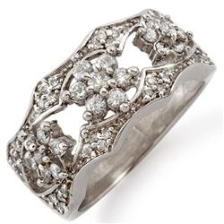 0.90 CTW Certified VS/SI Diamond Ring 14K White Gold - REF-74V4Y - 11381
