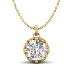 1.36 CTW VS/SI Diamond Solitaire Art Deco Necklace 18K Yellow Gold - REF-361H8M - 37246