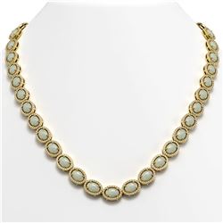 32.42 CTW Opal & Diamond Necklace Yellow Gold 10K Yellow Gold - REF-670R7K - 40570