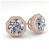 Image 1 : 1.05 CTW VS/SI Diamond Stud Solitaire Earrings 18K Rose Gold - REF-168W2H - 35951