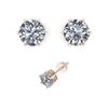 Image 2 : 0.53 CTW Certified VS/SI Diamond Stud Solitaire Earrings 18K Rose Gold - REF-60M7F - 35816