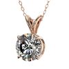 Image 2 : 1.26 CTW Certified H-SI/I Quality Diamond Solitaire Necklace 10K Rose Gold - REF-240M2F - 36774
