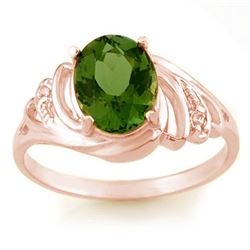 2.54 CTW Green Tourmaline & Diamond Ring 14K Rose Gold - REF-46N5A - 11477