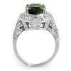Image 2 : 6.0 CTW Green Tourmaline & Diamond Ring 14K White Gold - REF-160M2F - 11618