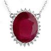 Image 2 : 9.25 CTW Ruby & Diamond Necklace 18K White Gold - REF-603M3F - 14083