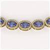 Image 4 : 31.96 CTW Tanzanite & Diamond Necklace Yellow Gold 10K Yellow Gold - REF-604M2F - 40411