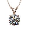 Image 1 : 1.04 CTW Certified H-SI/I Quality Diamond Solitaire Necklace 10K Rose Gold - REF-147M2F - 36751