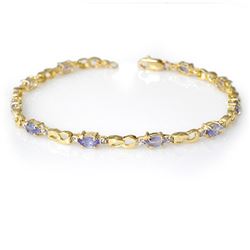 2.06 CTW Tanzanite & Diamond Bracelet 10K Yellow Gold - REF-43N6A - 12586