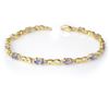 Image 1 : 2.06 CTW Tanzanite & Diamond Bracelet 10K Yellow Gold - REF-43N6A - 12586