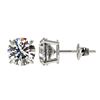 Image 2 : 2 CTW Certified H-SI/I Quality Diamond Solitaire Stud Earrings 10K White Gold - REF-285M2F - 33080