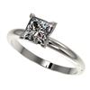 Image 1 : 1.25 CTW Certified VS/SI Quality Princess Diamond Solitaire Ring 10K White Gold - REF-372M3F - 32916