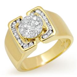 2.08 CTW Certified Diamond Men's Ring 10K Yellow Gold - REF-510A2V - 13469