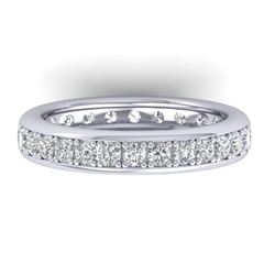 1.33 CTW Certified VS/SI Diamond Eternity Band Ladies 14K White Gold - REF-98A5V - 30327