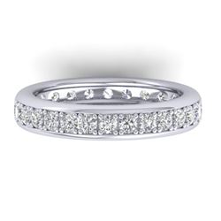 1.33 CTW Certified VS/SI Diamond Eternity Band Ladies 14K White Gold - REF-98A5V - 30327