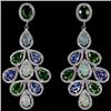 Image 1 : Natural  TANZANITE OPAL CHROME DIOPSIDE Earrings