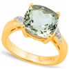 Image 1 : Natural Green Tea Amethyst & Diamond Ring