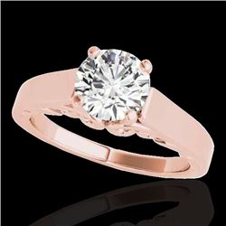 1 CTW H-SI/I Certified Diamond Solitaire Ring 10K Rose Gold - REF-227H3M - 35138