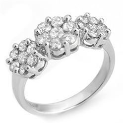 1.25 CTW Certified VS/SI Diamond Ring 18K White Gold - REF-113H8M - 10213