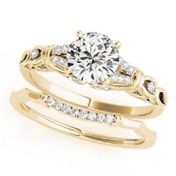 1.25 CTW Certified VS/SI Diamond Solitaire 2Pc Wedding Set 14K Yellow Gold - REF-362F2N - 31900