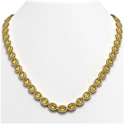 28.52 CTW Fancy Citrine & Diamond Necklace Yellow Gold 10K Yellow Gold - REF-498K9W - 40444