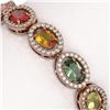 Image 4 : 14.25 CTW Multi Color Sapphire & Diamond Bracelet 10K Rose Gold - REF-304Y5X - 40500