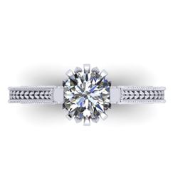 1 CTW Solitaire Certified VS/SI Diamond Ring 14K White Gold - REF-287X3R - 38544