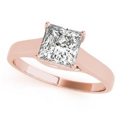 0.75 CTW Certified VS/SI Princess Diamond Ring 18K Rose Gold - REF-207W8H - 28144