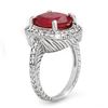 Image 2 : 8.0 CTW Ruby & Diamond Ring 14K White Gold - REF-92W4H - 14185