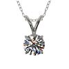 Image 1 : 0.53 CTW Certified H-SI/I Quality Diamond Solitaire Necklace 10K White Gold - REF-51M2F - 36720
