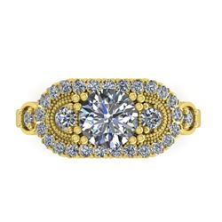 1.75 CTW Solitaire Certified VS/SI Diamond Ring 14K Yellow Gold - REF-450K7W - 38552