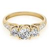 Image 1 : 0.75 CTW Certified VS/SI Diamond 3 Stone Ring 18K Yellow Gold - REF-96M2F - 28079