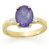 Image 1 : 3.70 CTW Tanzanite & Diamond Ring 10K Yellow Gold - REF-105M3F - 11679