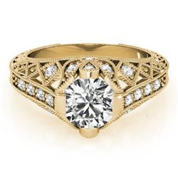 1.25 CTW Certified VS/SI Diamond Solitaire Antique Ring 18K Yellow Gold - REF-384H2M - 27314