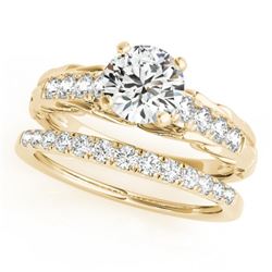 1.04 CTW Certified VS/SI Diamond Solitaire 2Pc Wedding Set 14K Yellow Gold - REF-200V4Y - 31648