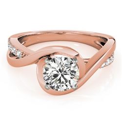 1.15 CTW Certified VS/SI Diamond Solitaire Ring 18K Rose Gold - REF-381H3M - 27457