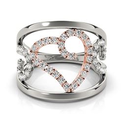 0.50 CTW Certified VS/SI Diamond Fashion Ring 18K White & Rose Gold - REF-75Y6X - 28269