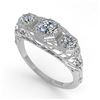 Image 2 : 1.0 CTW Past Present Future VS/SI Diamond Ring 18K White Gold - REF-162M9F - 36057