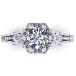 1 CTW Solitaire Certified VS/SI Diamond Ring 14K White Gold - REF-287K3W - 38529