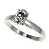 Image 1 : 1 CTW Certified VS/SI Quality Oval Diamond Solitaire Ring 10K White Gold - REF-297M2F - 32991
