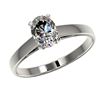 Image 2 : 1 CTW Certified VS/SI Quality Oval Diamond Solitaire Ring 10K White Gold - REF-297M2F - 32991