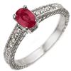 Image 1 : 1.63 CTW Ruby & Diamond Ring 18K White Gold - REF-52R4K - 13782