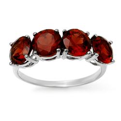3.66 CTW Garnet Ring 18K White Gold - REF-37W3H - 12809