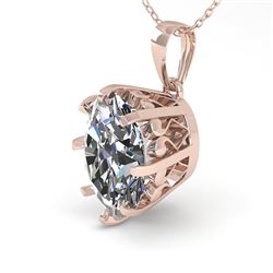 1 CTW VS/SI Oval Diamond Solitaire Necklace 18K Rose Gold - REF-280R2K - 35714