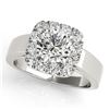Image 1 : 1.30 CTW Certified VS/SI Diamond Solitaire Halo Ring 18K White Gold - REF-258M7F - 26895