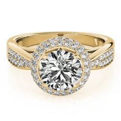 1.65 CTW Certified VS/SI Diamond Solitaire Halo Ring 18K Yellow Gold - REF-400X2R - 27008