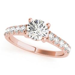 1.05 CTW Certified VS/SI Diamond Solitaire Ring 18K Rose Gold - REF-196K2W - 28129