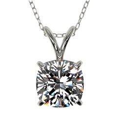 1 CTW Certified VS/SI Quality Cushion Cut Diamond Necklace 10K White Gold - REF-267Y7X - 33198