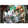 Image 3 : BOX OF CHRISTMAS LIGHTS AND DECOR AND CAST IRON TREE STAND