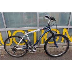 BLUE AND WHITE INFINITY MURCURY BIKE